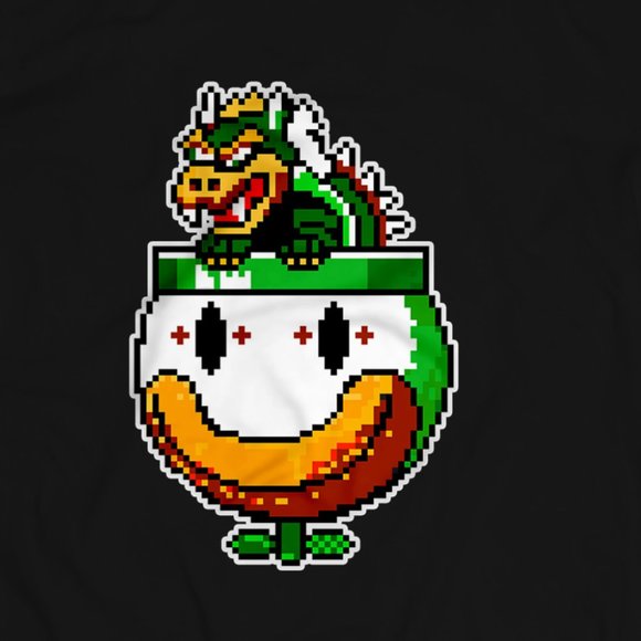 Vintage Bowser Car SNES Black Tee - Picture 2 of 2